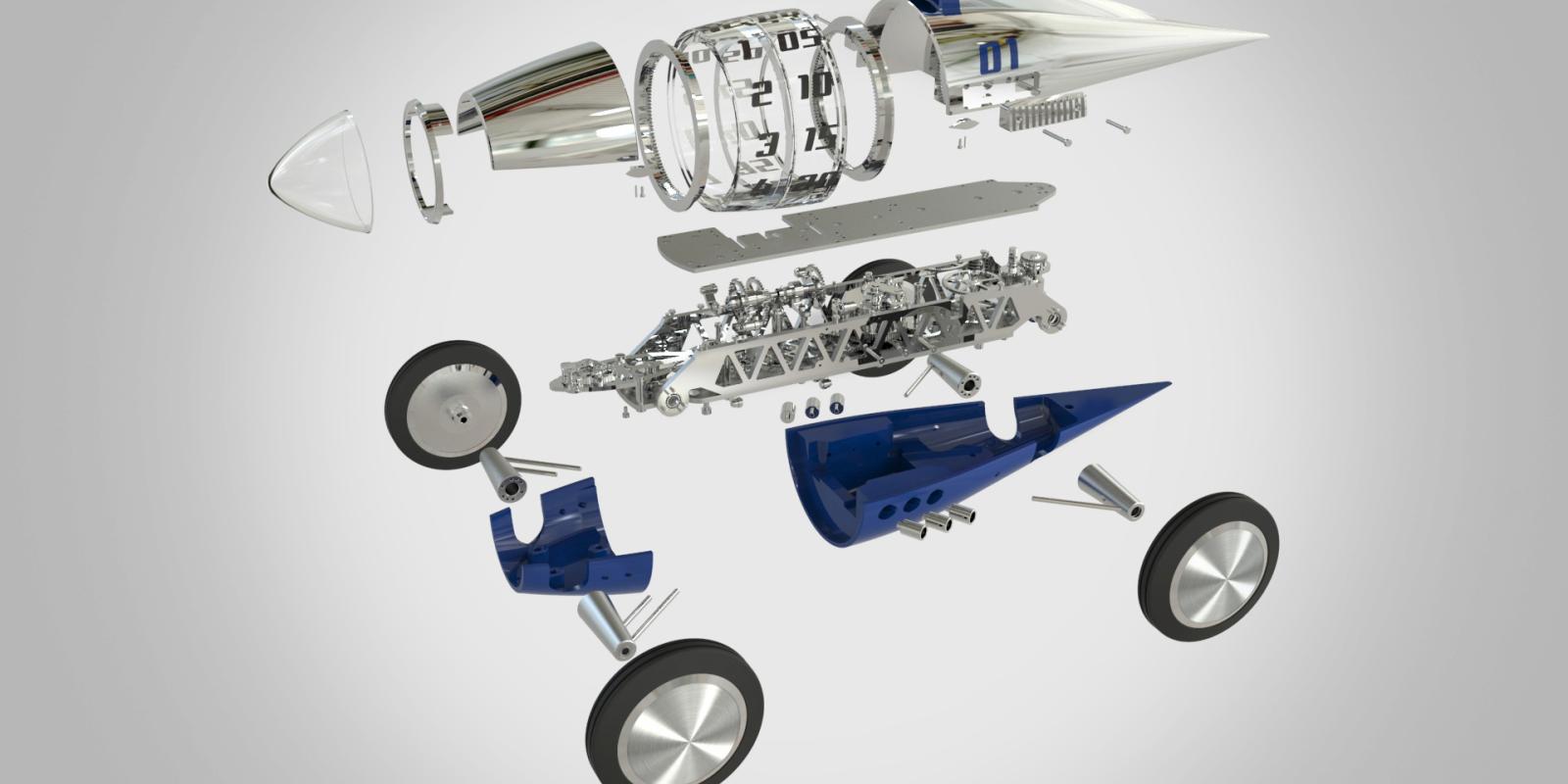 Exploded view of an L'Epée 1839 creation with all its components
