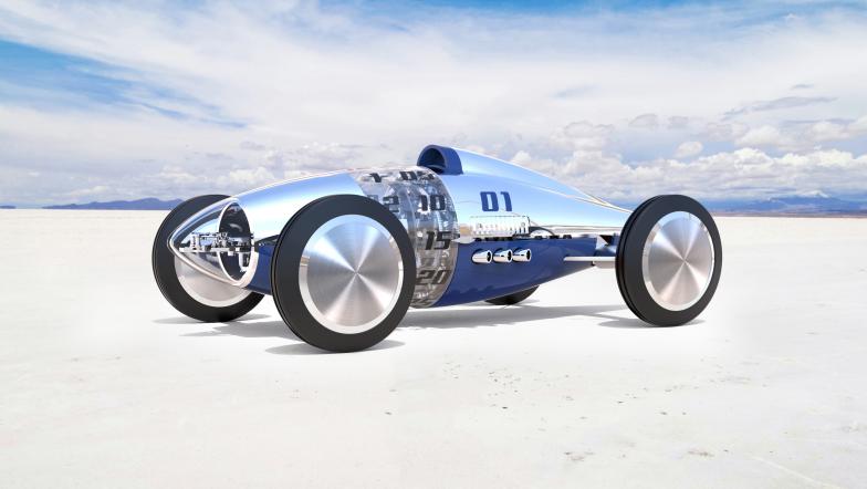 L'Epée 1839 race-car clock on the salt flat