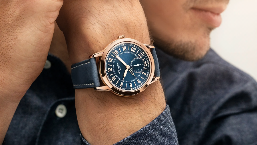 Patek Philippe 24-hour display. Travel time. — gedragen